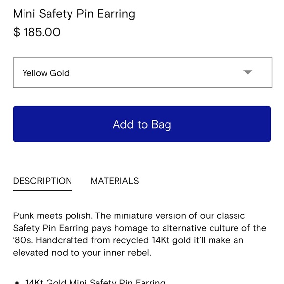 NWT Loren Stewart Mini Safety Pin Earrings - Picture 6 of 6